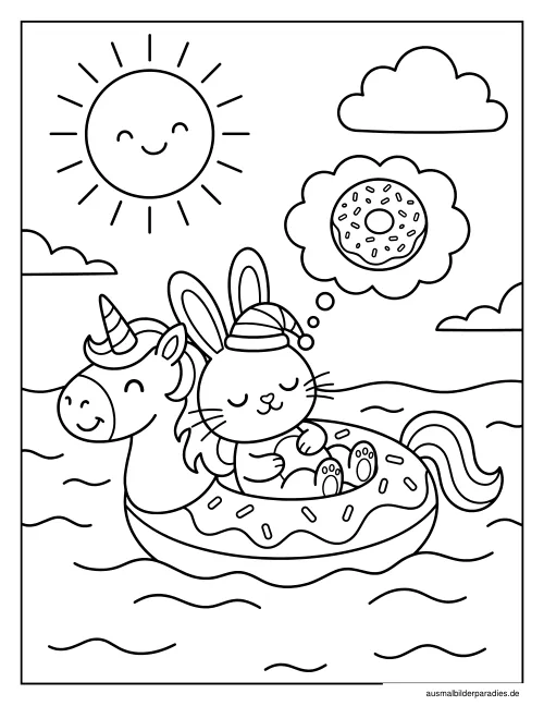 Sommer Ausmalbild 2 - kostenlos zum Ausdrucken