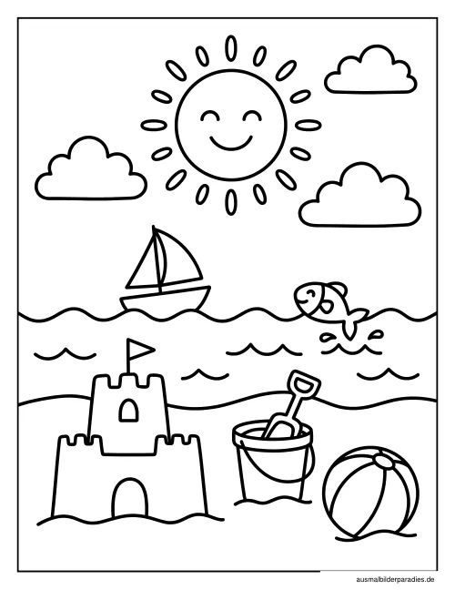 Sommer Ausmalbild 20 - kostenlos zum Ausdrucken