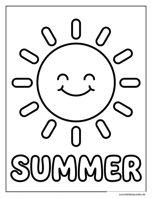 Sommer Ausmalbild 21 - kostenlos zum Ausdrucken