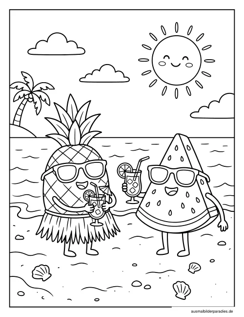 Sommer Ausmalbild 24 - kostenlos zum Ausdrucken