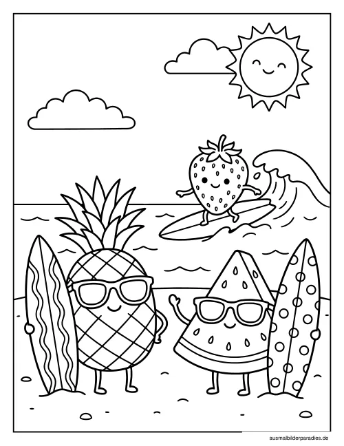 Sommer Ausmalbild 25 - kostenlos zum Ausdrucken