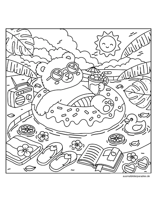 Sommer Ausmalbild 5 - kostenlos zum Ausdrucken