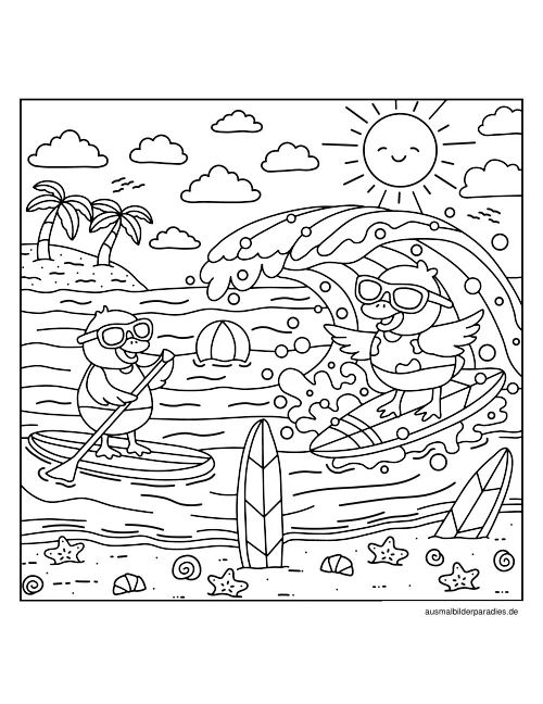 Sommer Ausmalbild 6 - kostenlos zum Ausdrucken
