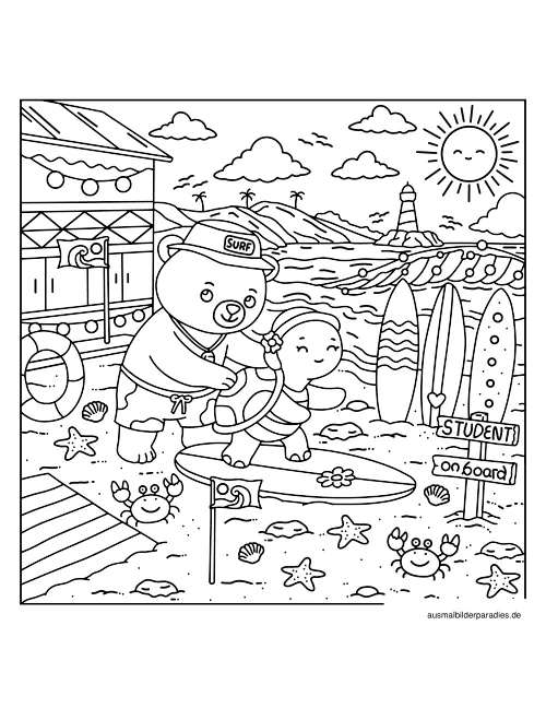 Sommer Ausmalbild 7 - kostenlos zum Ausdrucken