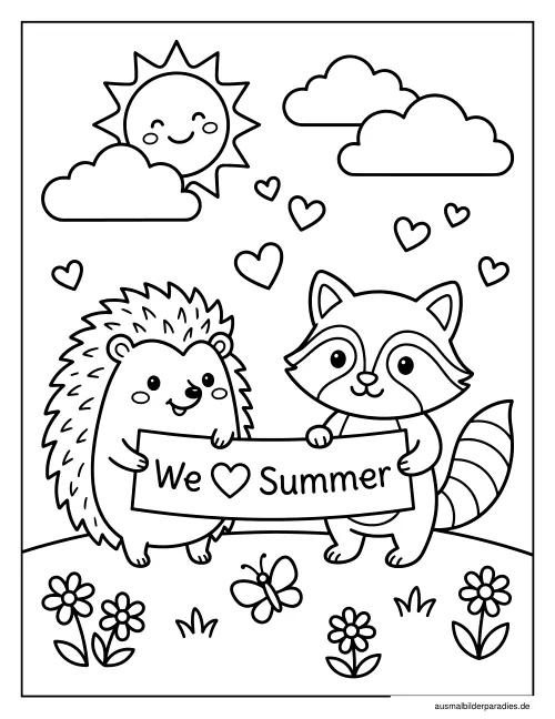 Sommer Ausmalbild 8 - kostenlos zum Ausdrucken