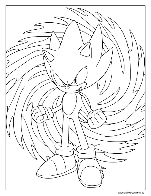 Sonic Ausmalbild 20 als Gratis-PDF Sonic Ausmalbild 20 - kostenlos zum Ausdrucken