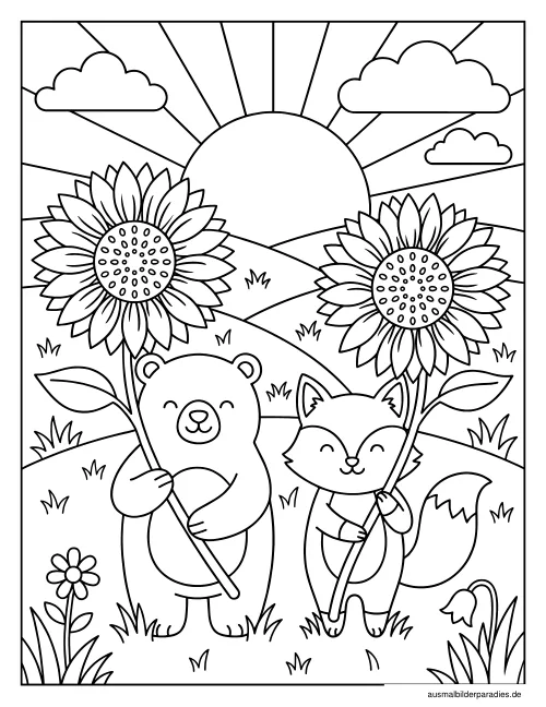 Sonnenblume Ausmalbilder kostenlos zum Ausdrucken