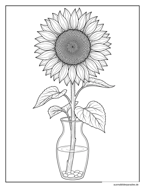 Sonnenblume Ausmalbild 13 als Gratis-PDF Sonnenblume Ausmalbild 13 - kostenlos zum Ausdrucken