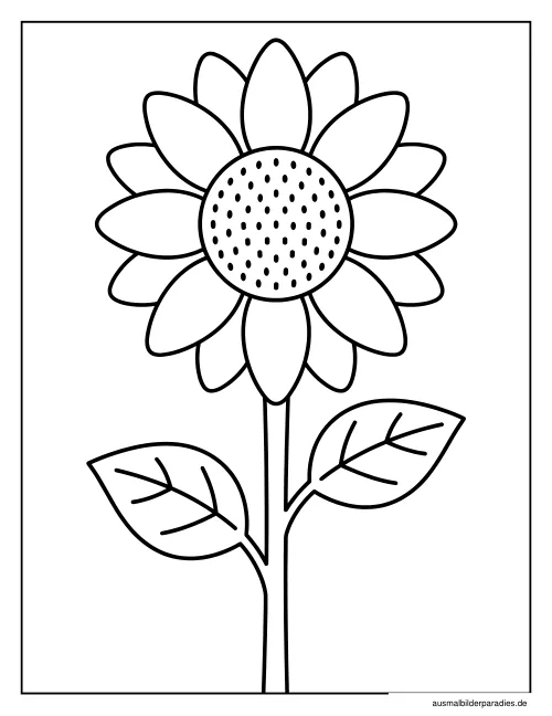 Sonnenblume Ausmalbild 16 als Gratis-PDF Sonnenblume Ausmalbild 16 - kostenlos zum Ausdrucken