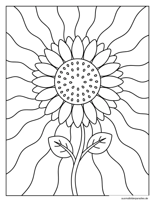 Sonnenblume Ausmalbild 17 als Gratis-PDF Sonnenblume Ausmalbild 17 - kostenlos zum Ausdrucken