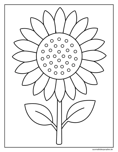 Sonnenblume Ausmalbild 19 als Gratis-PDF Sonnenblume Ausmalbild 19 - kostenlos zum Ausdrucken