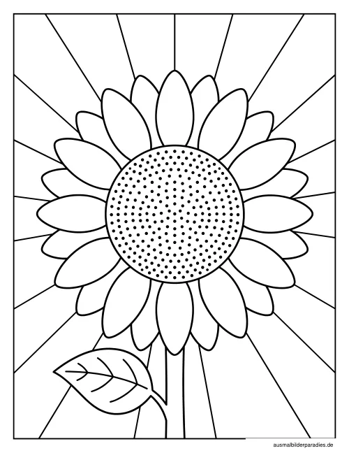 Sonnenblume Ausmalbild 21 als Gratis-PDF Sonnenblume Ausmalbild 21 - kostenlos zum Ausdrucken