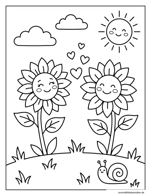 Sonnenblume Ausmalbild 28 als Gratis-PDF Sonnenblume Ausmalbild 28 - kostenlos zum Ausdrucken