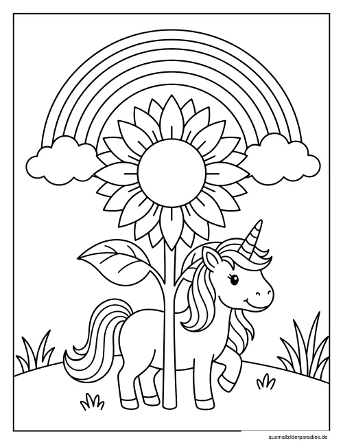 Sonnenblume Ausmalbild 29 als Gratis-PDF Sonnenblume Ausmalbild 29 - kostenlos zum Ausdrucken