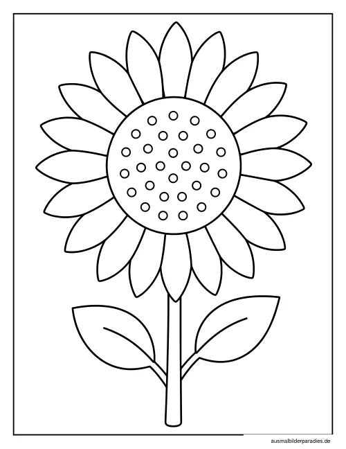 Sonnenblume Ausmalbild 6 als Gratis-PDF Sonnenblume Ausmalbild 6 - kostenlos zum Ausdrucken