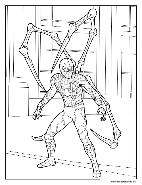 Spider-Man Ausmalbild 10 als Gratis-PDF Spider-Man Ausmalbild 10 - kostenlos zum Ausdrucken