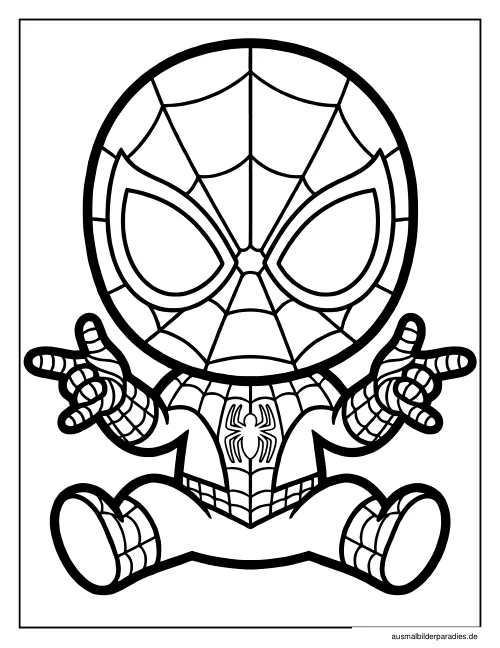Spider-Man Ausmalbild 13 als Gratis-PDF Spider-Man Ausmalbild 13 - kostenlos zum Ausdrucken