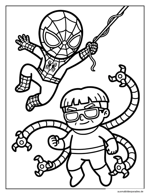 Spider-Man Ausmalbild 14 als Gratis-PDF Spider-Man Ausmalbild 14 - kostenlos zum Ausdrucken