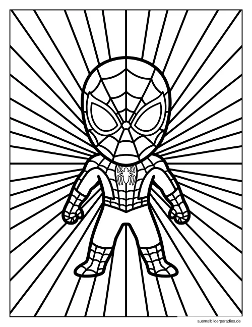 Spider-Man Ausmalbild 16 als Gratis-PDF Spider-Man Ausmalbild 16 - kostenlos zum Ausdrucken