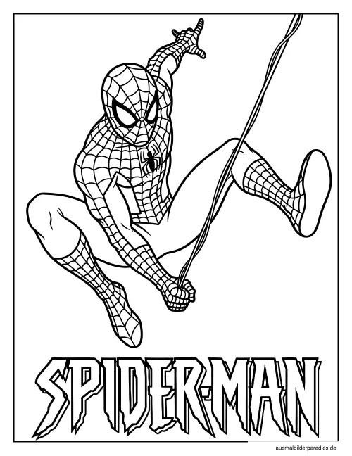 Spider-Man Ausmalbild 17 als Gratis-PDF Spider-Man Ausmalbild 17 - kostenlos zum Ausdrucken