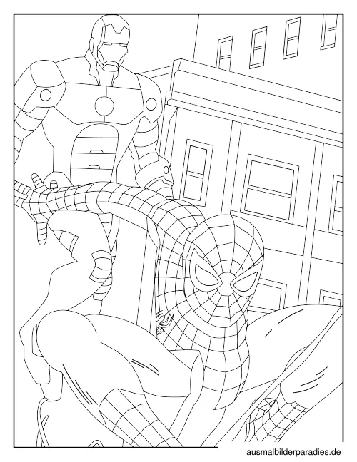 Spider-Man Ausmalbild 22 als Gratis-PDF Spider-Man Ausmalbild 22 - kostenlos zum Ausdrucken