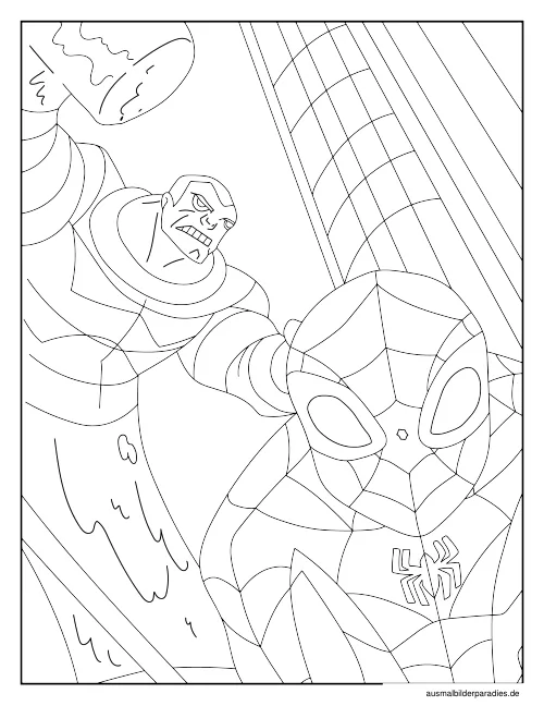 Spider-Man Ausmalbild 23 als Gratis-PDF Spider-Man Ausmalbild 23 - kostenlos zum Ausdrucken