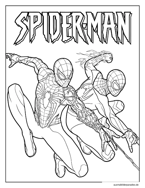 Spider-Man Ausmalbild 25 als Gratis-PDF Spider-Man Ausmalbild 25 - kostenlos zum Ausdrucken