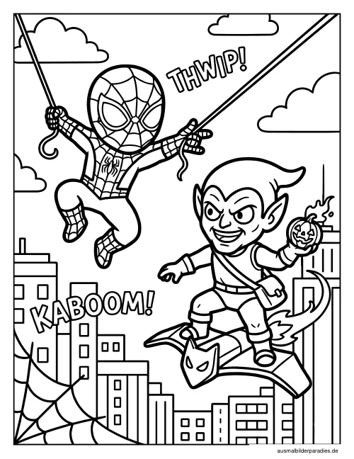 Spider-Man Ausmalbild 31 als Gratis-PDF Spider-Man Ausmalbild 31 - kostenlos zum Ausdrucken