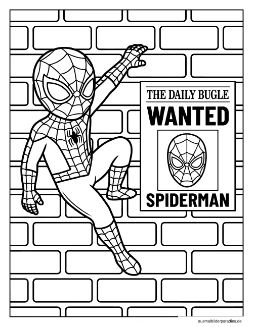 Spider-Man Ausmalbild 32 als Gratis-PDF Spider-Man Ausmalbild 32 - kostenlos zum Ausdrucken