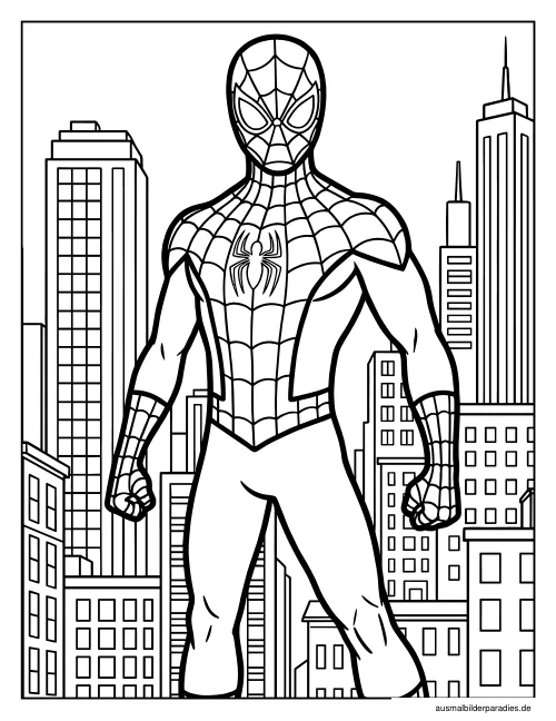 Spider-Man Ausmalbild 33 als Gratis-PDF Spider-Man Ausmalbild 33 - kostenlos zum Ausdrucken