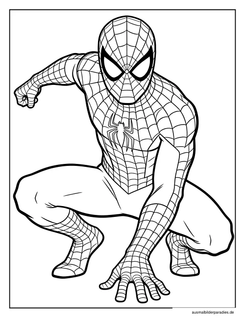 Spider-Man Ausmalbild 5 als Gratis-PDF Spider-Man Ausmalbild 5 - kostenlos zum Ausdrucken