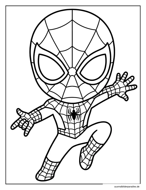 Spider-Man Ausmalbild 6 als Gratis-PDF Spider-Man Ausmalbild 6 - kostenlos zum Ausdrucken
