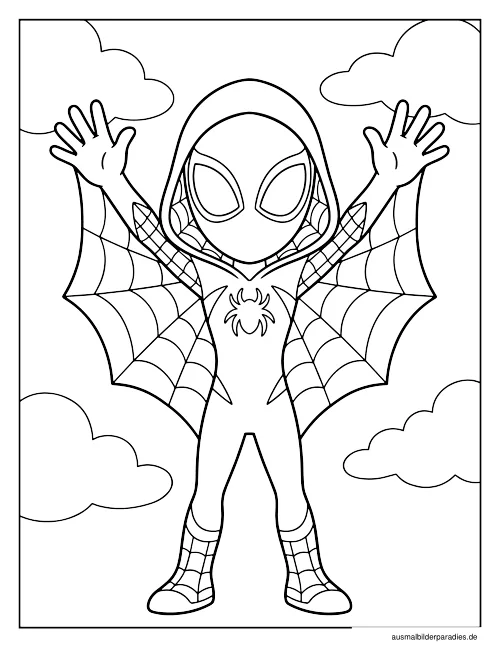 Spider-Man Ausmalbild 7 als Gratis-PDF Spider-Man Ausmalbild 7 - kostenlos zum Ausdrucken