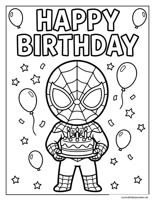 Spider-Man Ausmalbild 8 als Gratis-PDF Spider-Man Ausmalbild 8 - kostenlos zum Ausdrucken