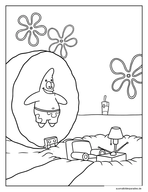 SpongeBob Ausmalbild 10 als Gratis-PDF SpongeBob Ausmalbild 10 - kostenlos zum Ausdrucken