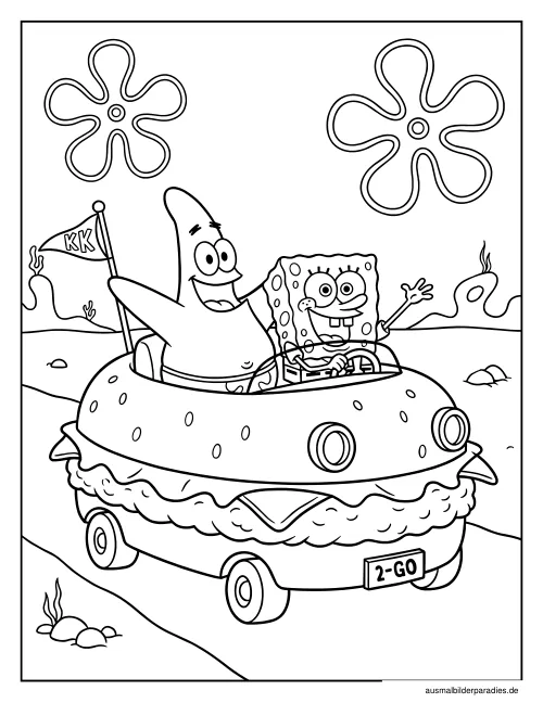 SpongeBob Ausmalbild 11 als Gratis-PDF SpongeBob Ausmalbild 11 - kostenlos zum Ausdrucken
