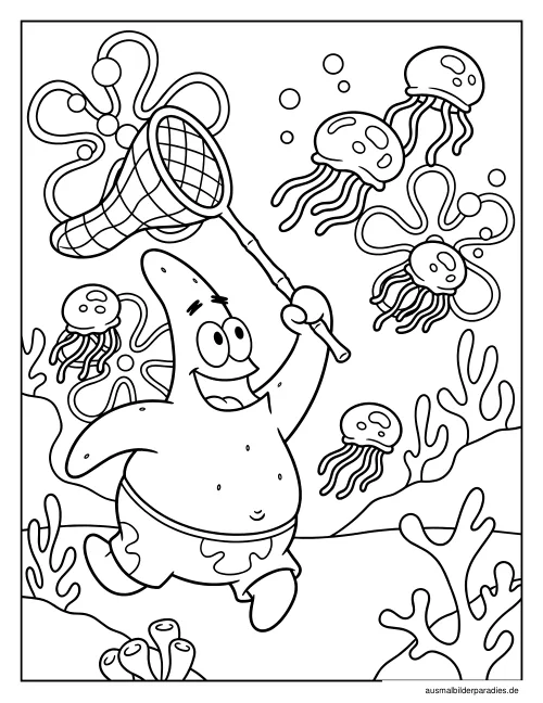 SpongeBob Ausmalbild 12 als Gratis-PDF SpongeBob Ausmalbild 12 - kostenlos zum Ausdrucken