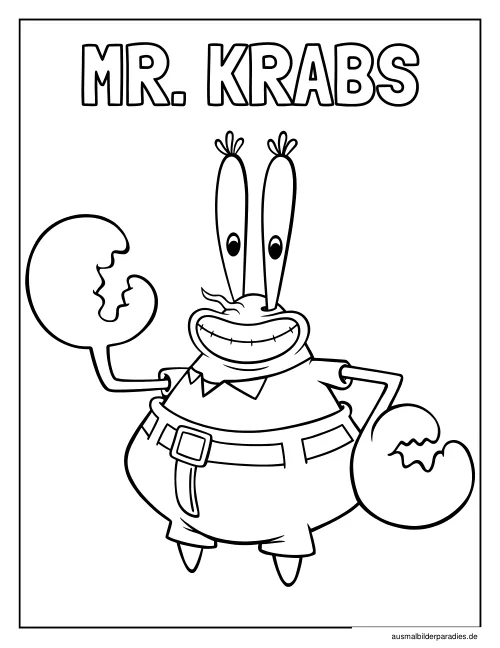 SpongeBob Ausmalbild 14 als Gratis-PDF SpongeBob Ausmalbild 14 - kostenlos zum Ausdrucken