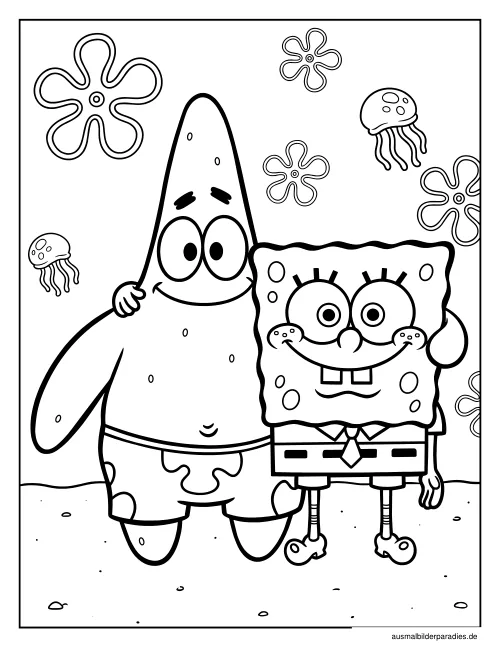 SpongeBob Ausmalbild 19 als Gratis-PDF SpongeBob Ausmalbild 19 - kostenlos zum Ausdrucken