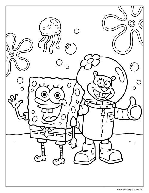SpongeBob Ausmalbild 22 als Gratis-PDF SpongeBob Ausmalbild 22 - kostenlos zum Ausdrucken