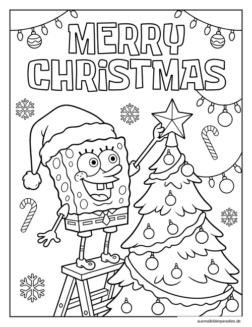 SpongeBob Ausmalbild 23 als Gratis-PDF SpongeBob Ausmalbild 23 - kostenlos zum Ausdrucken