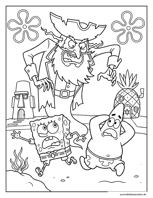 SpongeBob Ausmalbild 28 als Gratis-PDF SpongeBob Ausmalbild 28 - kostenlos zum Ausdrucken