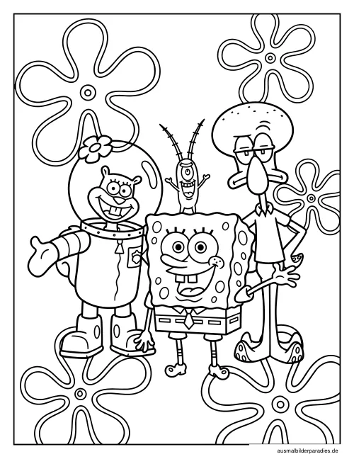 SpongeBob Ausmalbild 29 als Gratis-PDF SpongeBob Ausmalbild 29 - kostenlos zum Ausdrucken