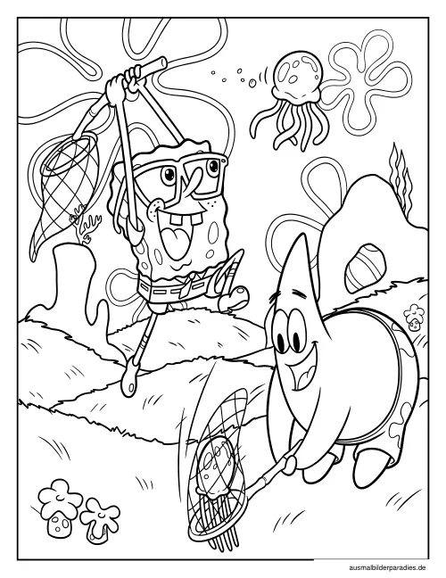 SpongeBob Ausmalbild 31 als Gratis-PDF SpongeBob Ausmalbild 31 - kostenlos zum Ausdrucken