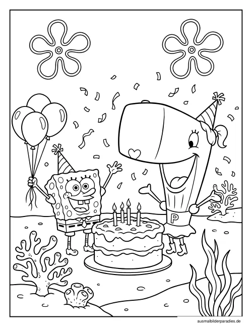 SpongeBob Ausmalbild 32 als Gratis-PDF SpongeBob Ausmalbild 32 - kostenlos zum Ausdrucken