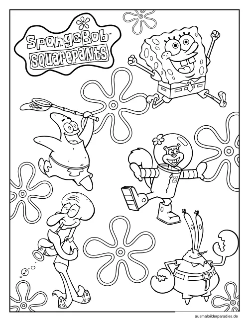 SpongeBob Ausmalbild 33 als Gratis-PDF SpongeBob Ausmalbild 33 - kostenlos zum Ausdrucken
