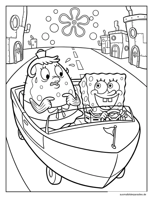 SpongeBob Ausmalbild 34 als Gratis-PDF SpongeBob Ausmalbild 34 - kostenlos zum Ausdrucken