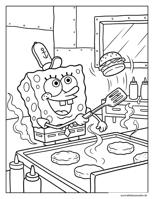 SpongeBob Ausmalbild 35 als Gratis-PDF SpongeBob Ausmalbild 35 - kostenlos zum Ausdrucken