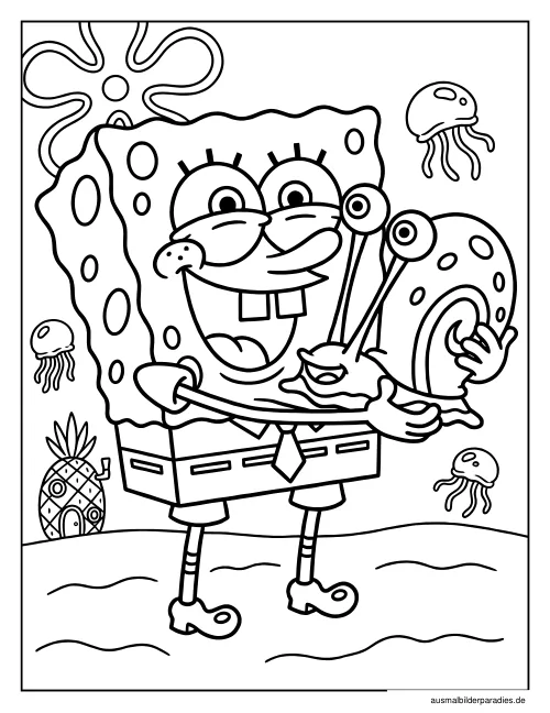 SpongeBob Ausmalbild 36 als Gratis-PDF SpongeBob Ausmalbild 36 - kostenlos zum Ausdrucken