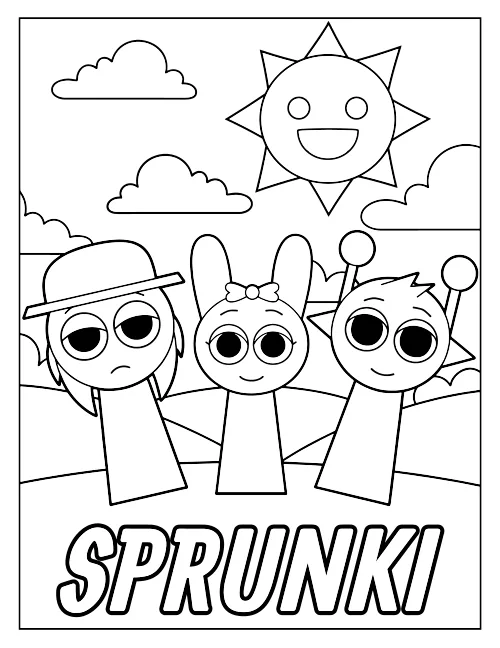 Sprunki Ausmalbild 3 - kostenlos zum Ausdrucken
